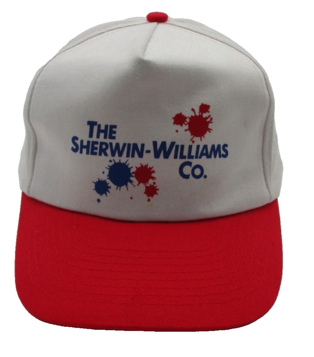 Sherwin-Williams Hat Cap Snap Back Mens One Size White Red Paint Logo Promo